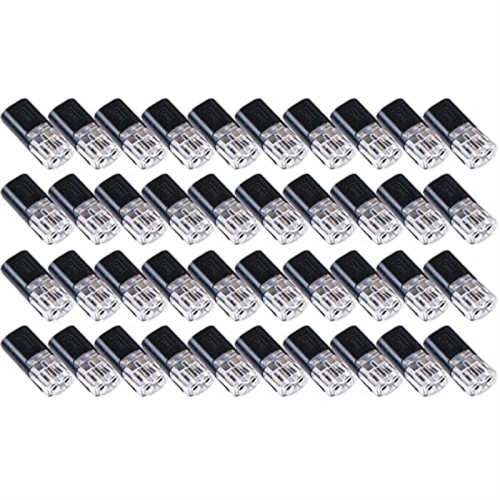 40PCS Double-Wire Push-In Connector with Locking Buckle,Low Voltage Wire Connectors,No Wire-Stripping Required