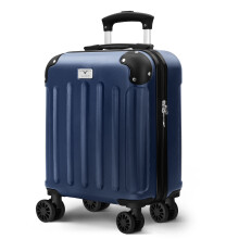 (Midnight Blue) LUGG 15 Inch Skywander Lightweight Underseat Cabin Bag EasyJet Approved Carry-On Suitcase, Durable ABS Hard Shell (45x34x20cm)