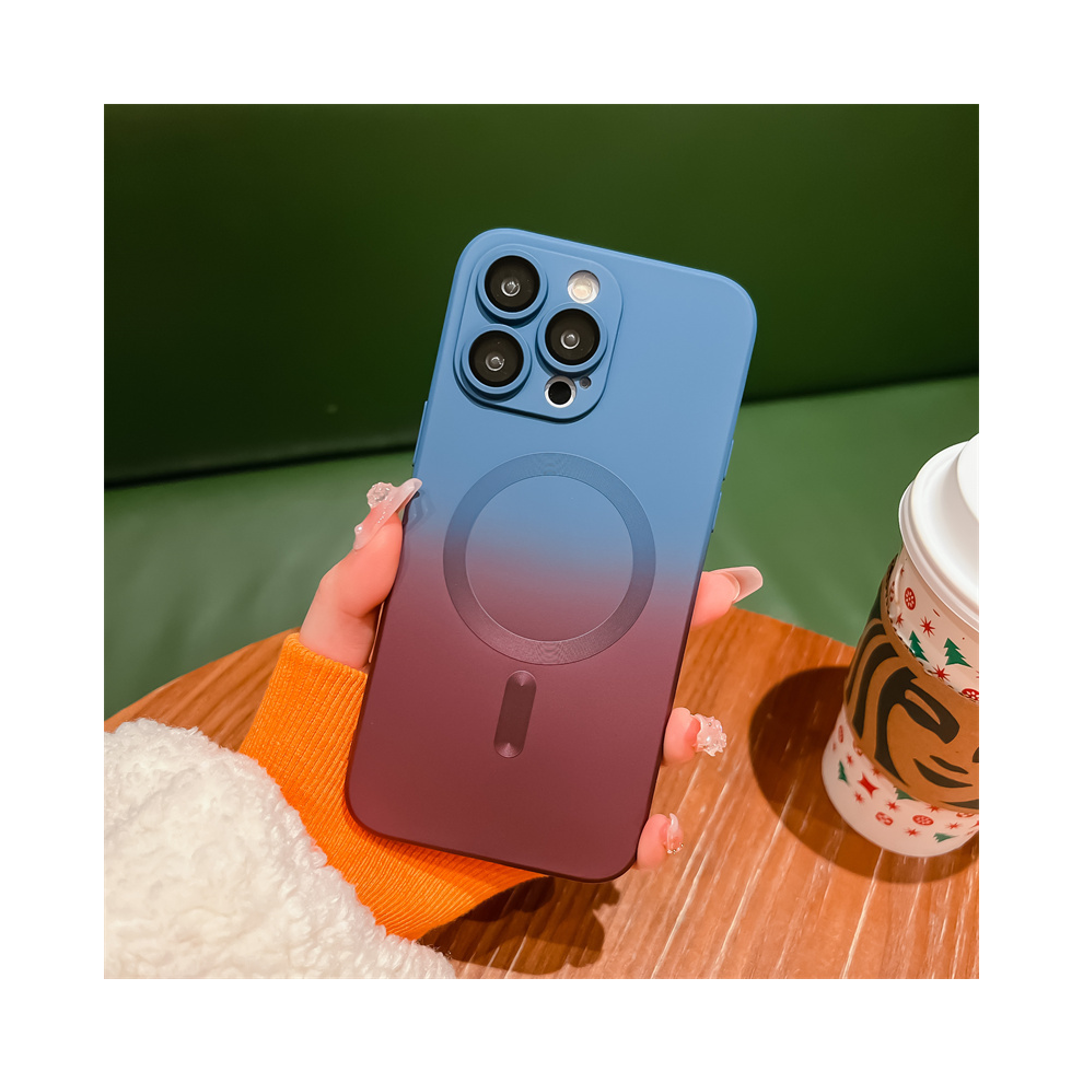 (Blue Brown Lsk, For Iphone 13 Promax) Luxury For Magsafe Gradient Silicone Multicolour S Blue,Brown 931287856946