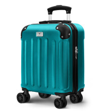 ( Teal) LUGG 15 Inch Skywander Lightweight Underseat Cabin Bag EasyJet Approved Carry-On Suitcase, Durable ABS Hard Shell (45x34x20cm)