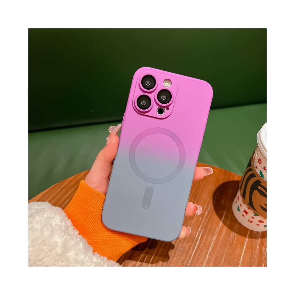 ( Gray Ps Lsk, For Iphone 15) Luxury For Magsafe Gradient Silicone Multicolour S Purple 931287857295