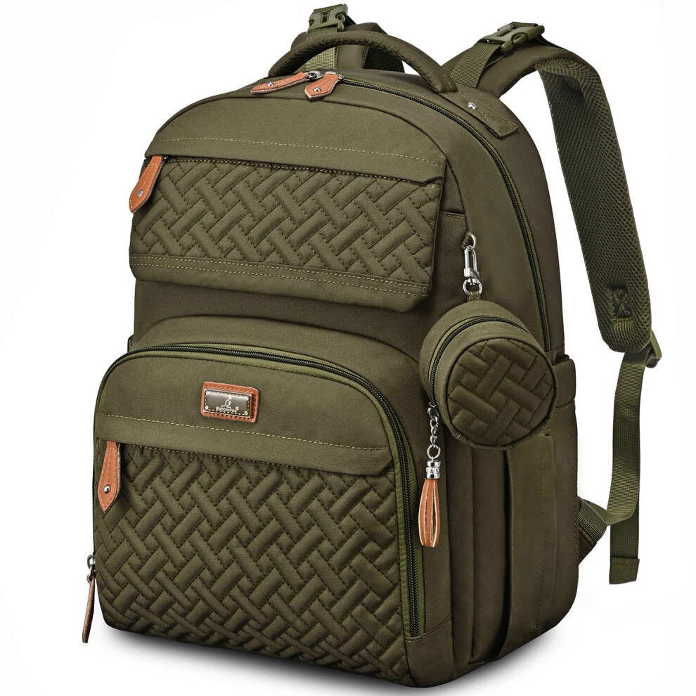 BabbleRoo Diaper Bag Backpack Unisex Bags with Changing Pad Pacifier Case & Stroller Straps Multifunction Waterproof Travel Back Pack for Boys Girl