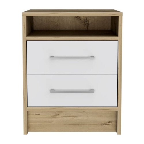 Eter Nightstand -Bedroom -White / Light Oak 1