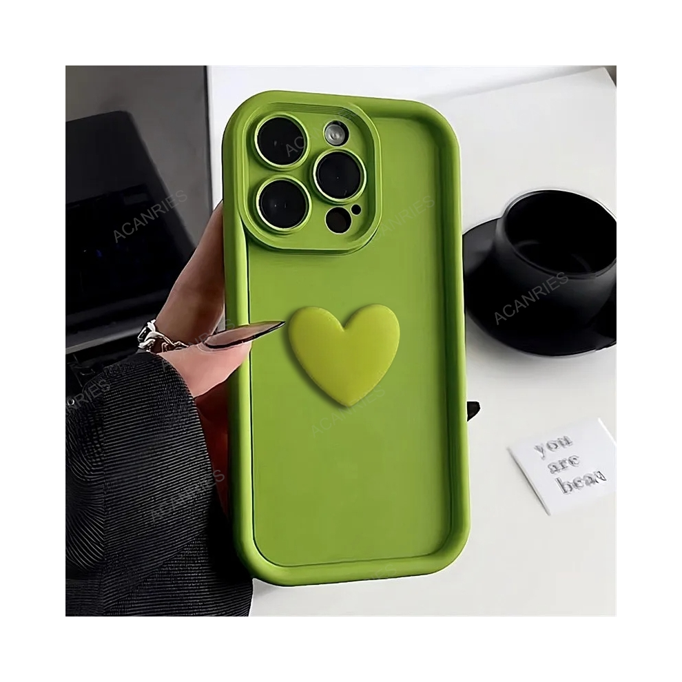 (Ax Mustard A73 (4G 5G)) Girl Cute 3D Love Heart Matte Case For Samsung Gal Green 931287855505