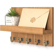 Rebee Vision Farmhouse Heders pour mur - etagere murale decorative avec crochets cles et monture murale de l'organisateur de courrier pour les el