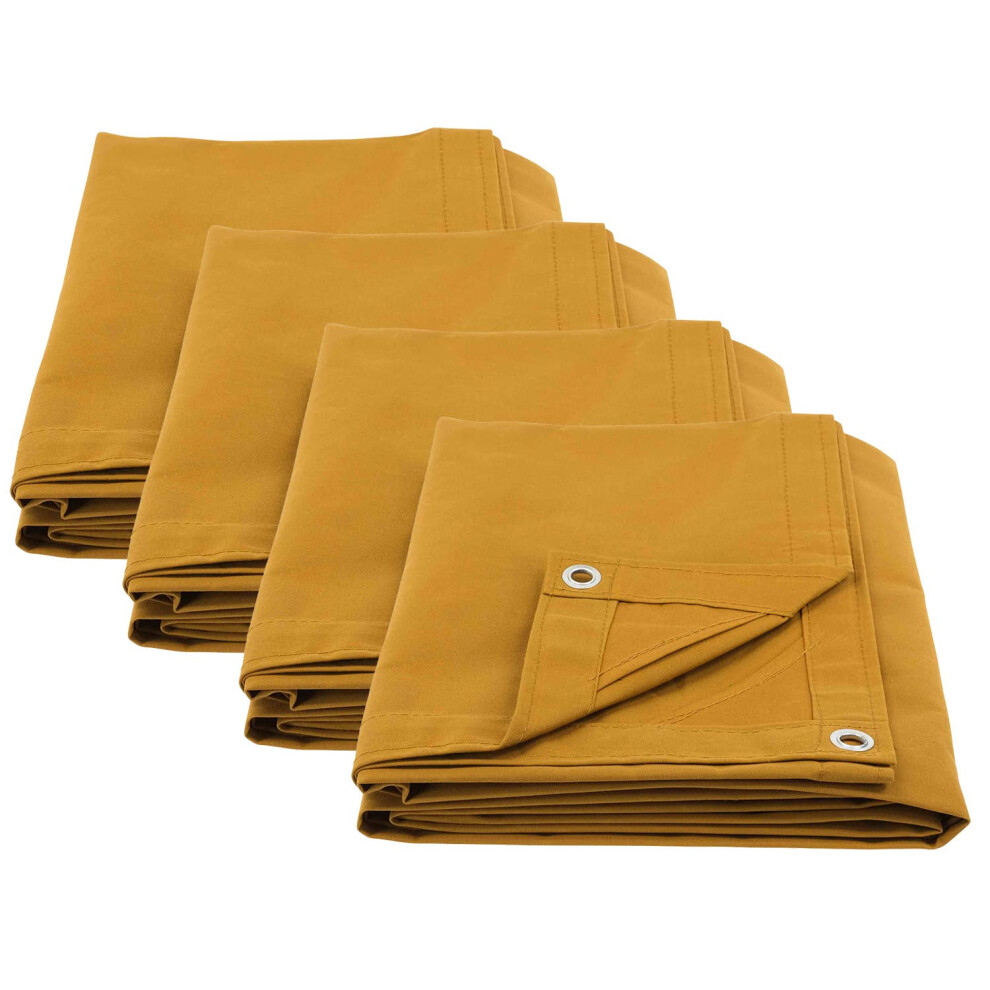 Mytee Products 4 Pack 6 x 8 Tan canvas Tarp 12oz Heavy Duty Water Resistant