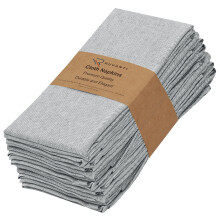 Ruvanti Cloth Napkins Set of 12  18x18 Reusable Napkins Cloth Washable  Soft & Durable Table Napkins  Polycotton Chambray Dinner Napkins for Parties