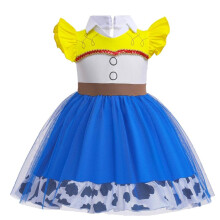 Vestido de tul de vaquera con margaritas elegantes para ni   as peque   as, disfraz de Halloween para fiesta de verano, talla 12-24 meses, estilo azu