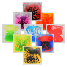 Art3d Liquid Fusion Speelmat voor Kinderen, Set van 9 Tegels 12" X 12", Transparante Ondergrond