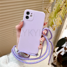 (6, For iphone XR) Crossbody Necklace Strap Lanyard Cord Phone Case F