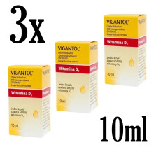 3x VIGANTOL 10ml Cholecalciferolum VITAMIN D3 Witamina D 500mg