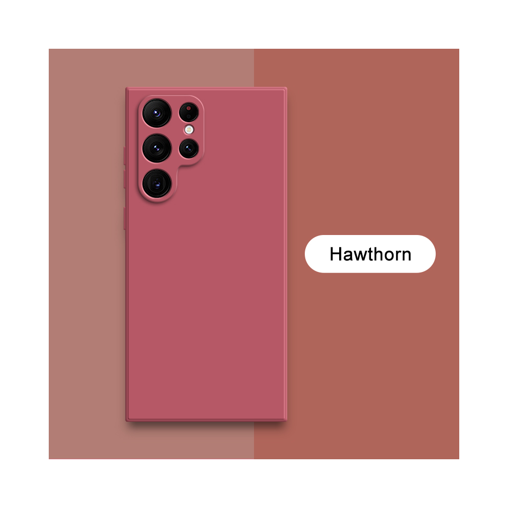 (Camellia Samsung Note20ultra) Square Liquid Silicone Case For Samsung Galaxy S23 Red 931287924300