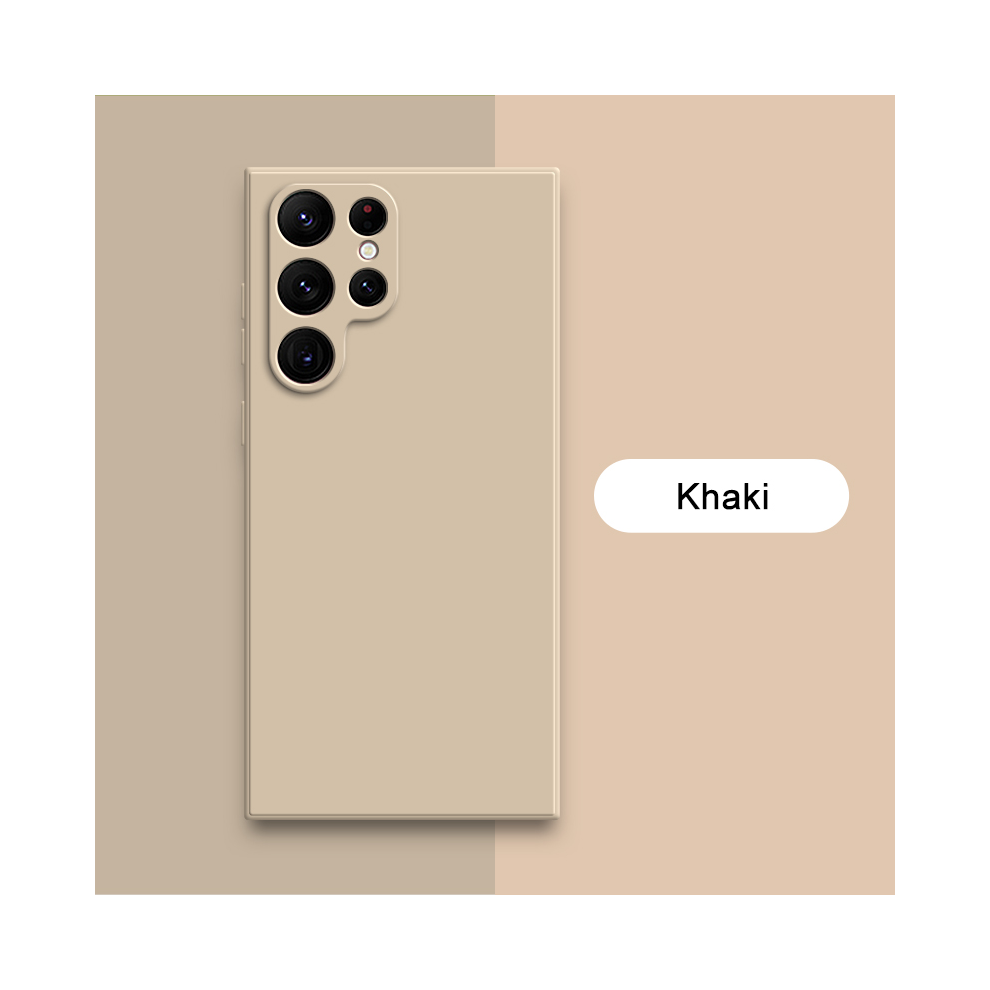 (Khaki, Samsung Note 20) Square Liquid Silicone Case For Samsung Galaxy S23 931287924386
