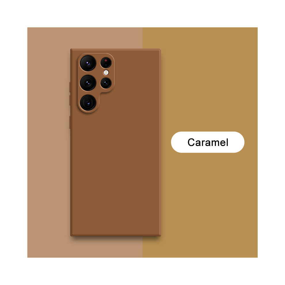 (Caramel, Samsung Note 20) Square Liquid Silicone Case For Samsung Galaxy S23 931287924355