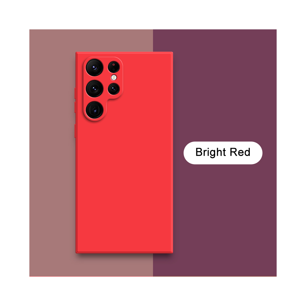 (, Samsung S20 Ultra) Square Liquid Silicone Case For Samsung Galaxy S23 Red 931287924447
