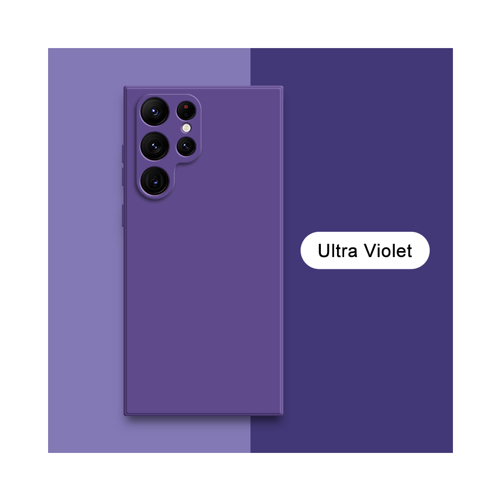 (Dark Samsung S20 Ultra) Square Liquid Silicone Case For Samsung Galaxy S23 Purple 931287924485
