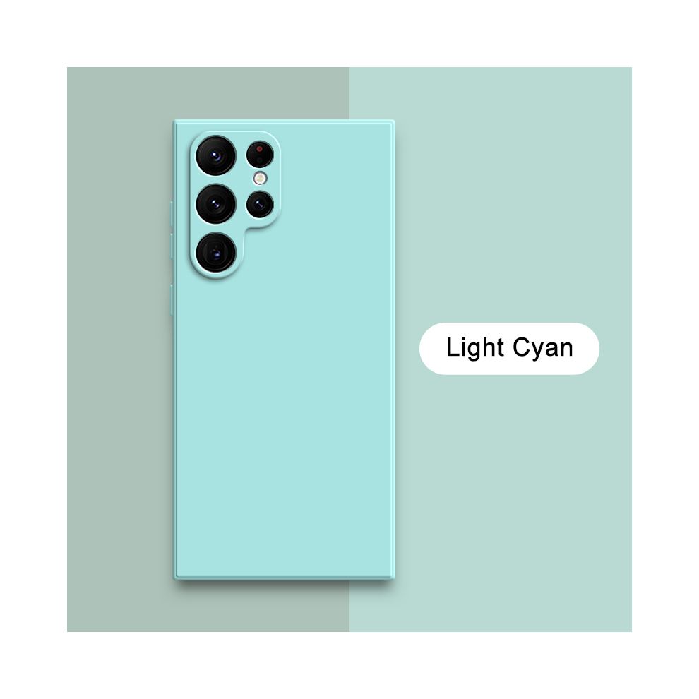 (Cyan, Samsung Note20ultra) Square Liquid Silicone Case For Samsung Galaxy S23 Blue 931287924522