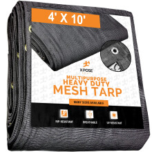 Xpose Safety Βαρέως Τύπου Δίχτυ Ταρπ - 4 x 10 - Πολυλειτουργικό Μαύρο Καλύμμα με Ροή Αέρα