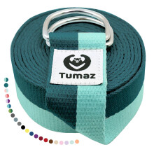 Tumaz Yoga-strop/str?kb?nd [15+ farver 6/8/10 fod muligheder] med ekstra sikker justerbar D-ringsp?nde Holdbar og behagelig delikat tekstur - bed