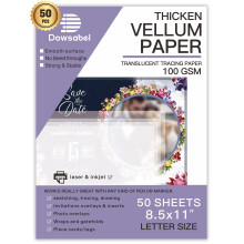 100 Sheets Translucent Vellum Paper Dowsabel 68LBS 8.5 x 11 inches Printable Vellums for Card Overlays Invitations Belly Bands Envelope Lantern 10