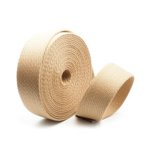 CRAFTMEMORE Zware katoenen singelband - Bandjes voor kunst en ambacht Luxe tasriem Hoge dichtheid singelband (1 1/4 inch x 5 yards bruin)