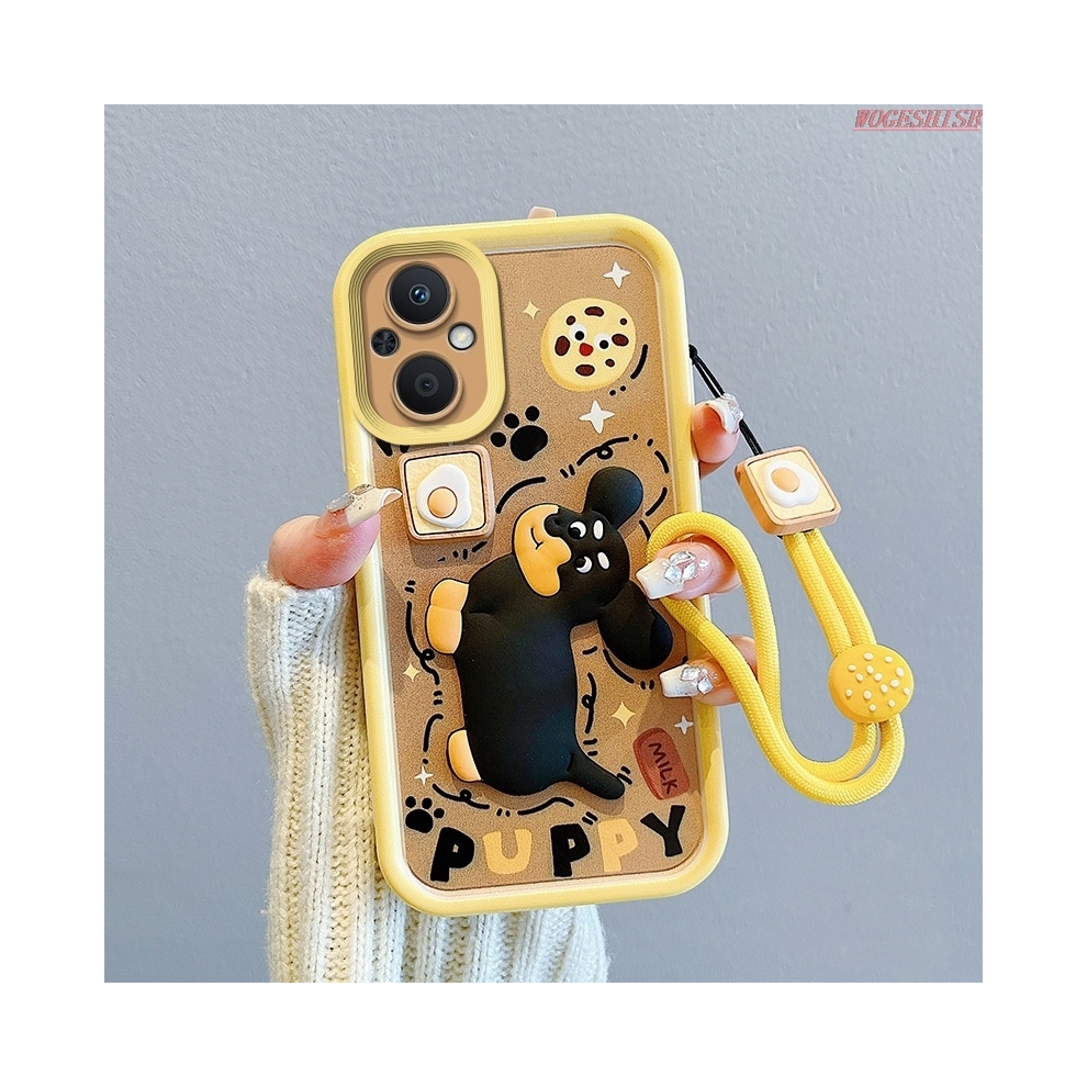 (Egg Dog, Galaxy A20s) 3D Cartoon Kuromi Bear Wrist Strap Case For Samsun 931287952709