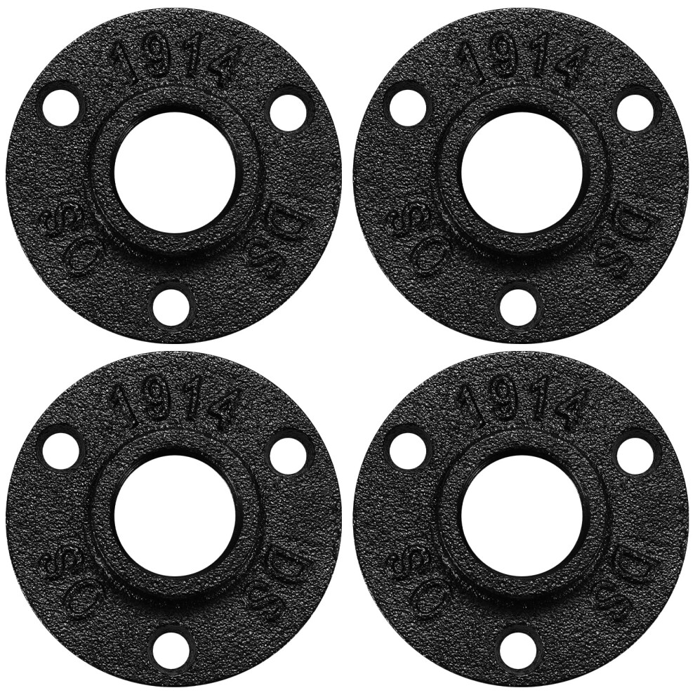 Rostfreier Schwarzer Bodenflansch Home Tzh Temperguss-Rohrverbindungen F R Flansche Im Industriellen Vintage-Stil Mit Gewindebohrung F R Heimwerk-image