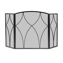 Panacea Products 249039 33.5 x 48 in. 3 Panel Diamond Style Fireplace Screen, Black