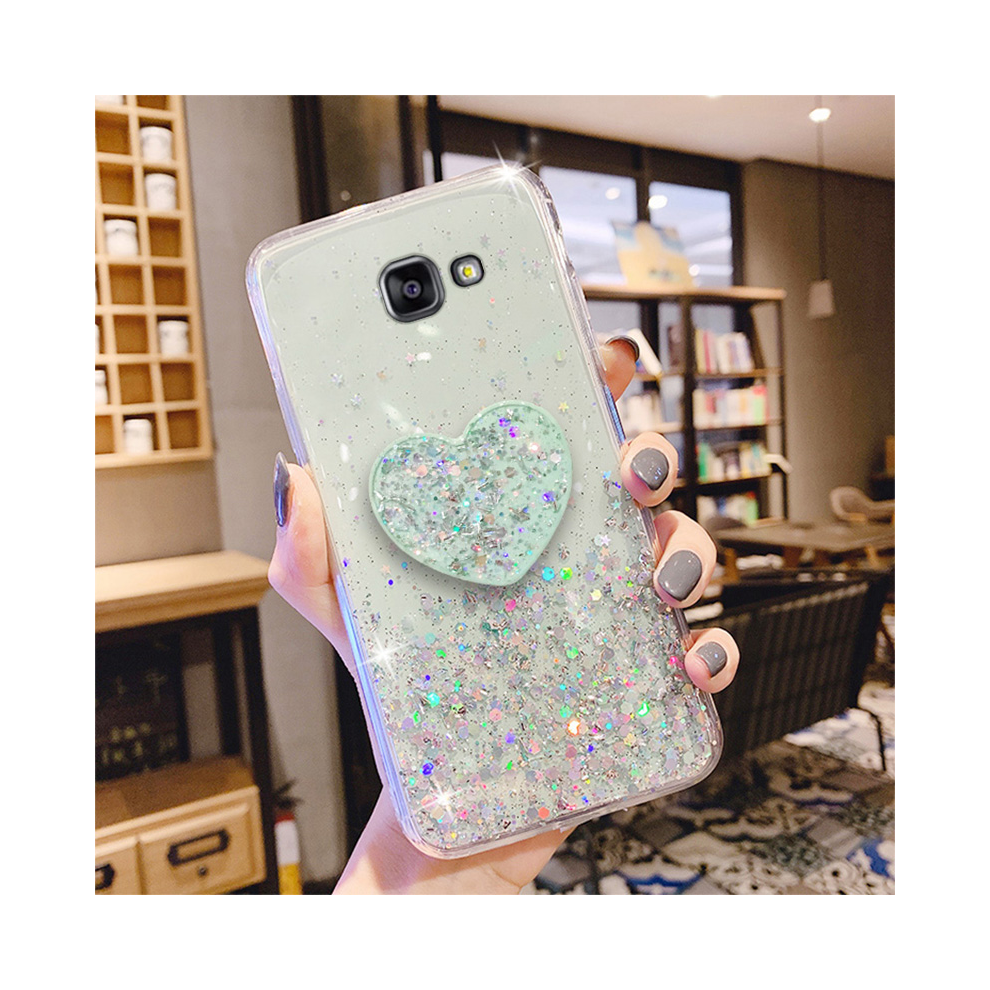 (, J2 Prime) Bling Glitter Heart Love Phone Holder Case For Sam Green 931287981785