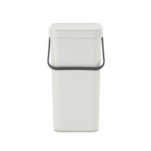 Bidone per il riciclaggio Brabantia Sort & go Kitchen (42 gal Grigio chiaro) Contenitore per rifiuti impilabile con maniglia e coperchio rimovibi