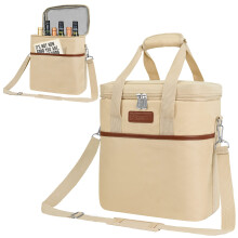 OPUX 6 Bouteille Carrier Tote Sac de refroidisseur a vin rembourre isole pour Picnic de voyage Byob Portable Falproof Wine Tote Sac pour le dner