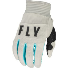 Luvas Fly Racing 2023 F-16 para Jovens (Cinza Claro/Azul Céu, Grande Jovem)