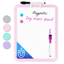 VUSIGN Klein wit bord, droog uitwisbaar 8,5 '' x 11'', magnetisch droog uitwisbaar bord, mini-whiteboard met markeringen voor kinderen, studenten, ko
