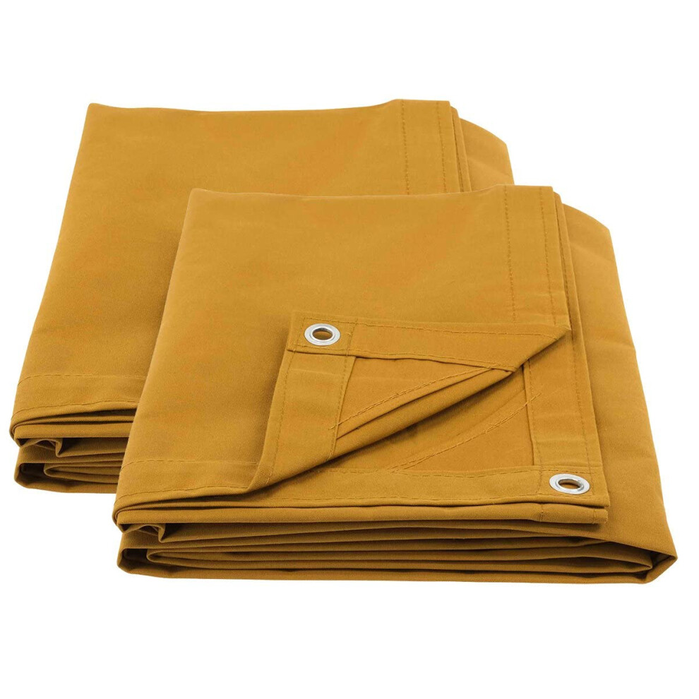 Mytee Products Tan canvas Tarp 12oz Heavy Duty Water Resistant 8 x 10  2 - Pack