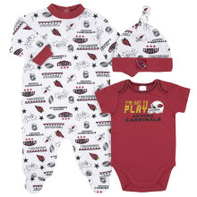 Gerber NFL Boys' 3 Pack Bodysuit Sleep N Play Footie Cap Registry Gaves?t Holdfarve 0-3 m?neder