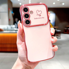 (Pink, For Samsung A15) Plating Soft TPU Case For Samsung Galaxy S25 A16 A