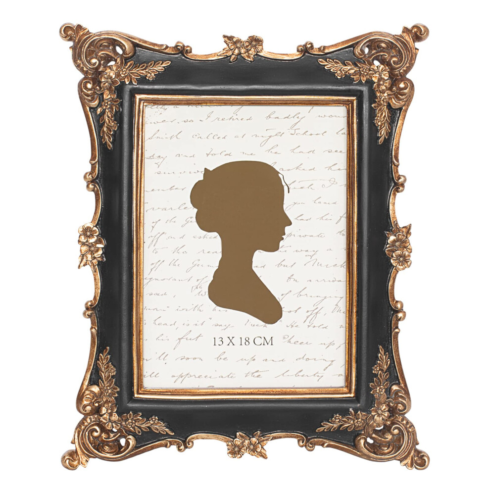Zonovergoten Black Sunlit Vintage Picture Frame 5X7 Inch Luxury Antique Photo Frames With Glass Front Photo Display Tabletop Wall Hanging Gift Ideas