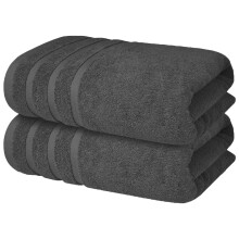 Premium Grey Bath Towels - 700 GSM 100% Cotton 27x54 Inches Pack of 2 Bathroom Towels - Ultra Soft and Highly Absorbent Hotel and Spa Quality Bath Tow
