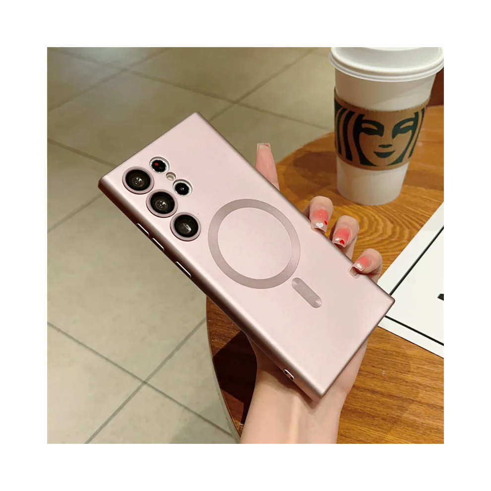 (, For Samsung S22ultra) Luxury Matte Wireless Charging For Magsafe Cases F Pink 931288023057