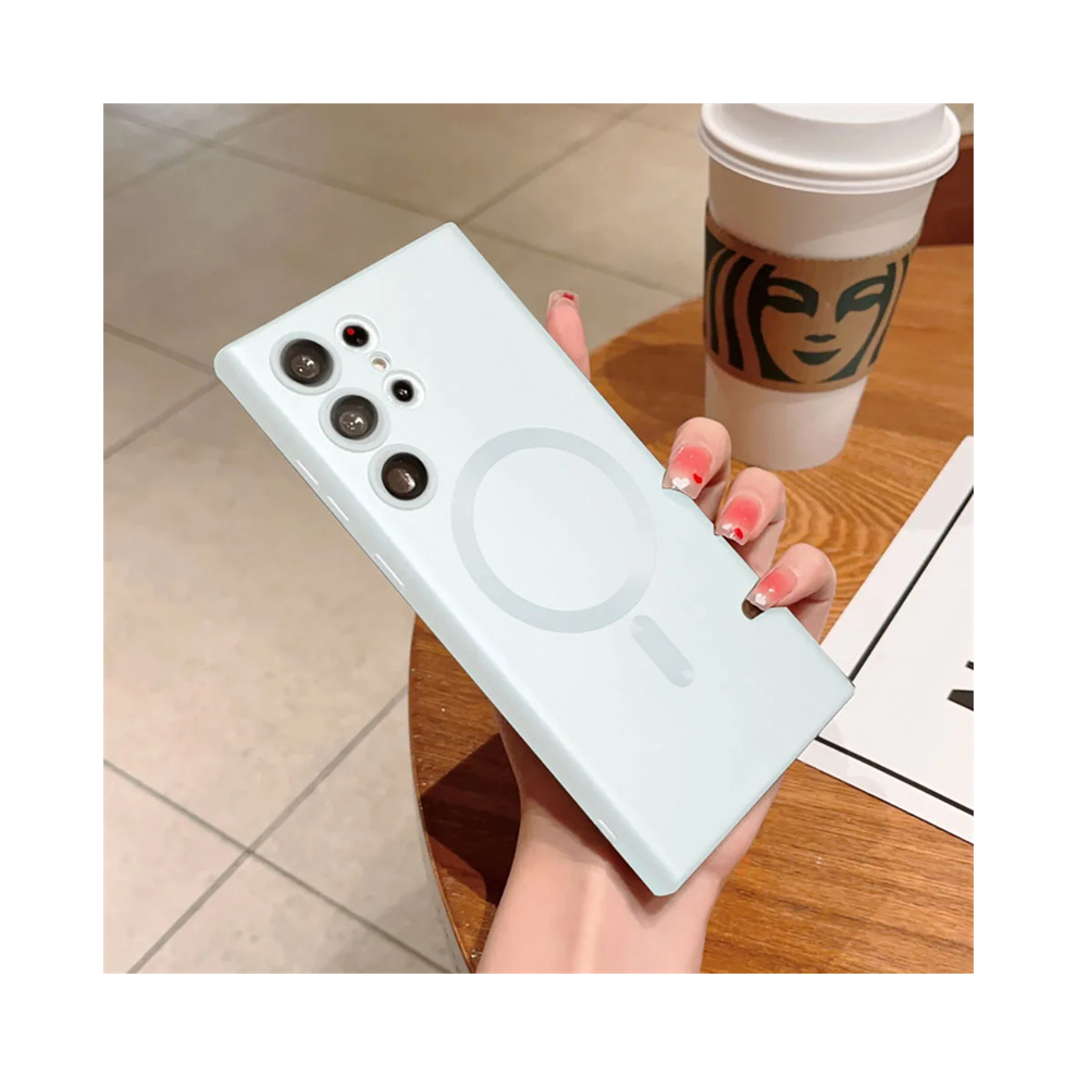 (, For Samsung S23ultra) Luxury Matte Wireless Charging For Magsafe Cases F White 931288023224