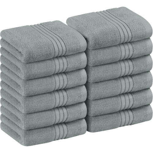 Toalhas utopia 12 panos de lavagem premium conjunto (12 x 12 polegadas) 100% algod   o anel de algod   o girado altamente absorvente e macio panos pa