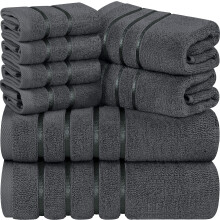 Serviettes d'utopie a 8 pieces Sigle de serviette de luxe 2 serviettes de bain 2 serviettes a main et 4 chiffons de lavage 600 GSM 100% anneau co