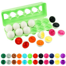 Dimple 12 Dinosaur Egg Matching Toy Play Matching Eggs Easter Toy w/Holder - Eierspeelgoed voor peuters STEM Egg Toys - Kleuren- en vormherkenning vo