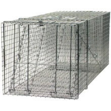 Kingfield International 130800 42 x 15 x 15 in. Live Animal Cage Trap with 1 Door, Silver