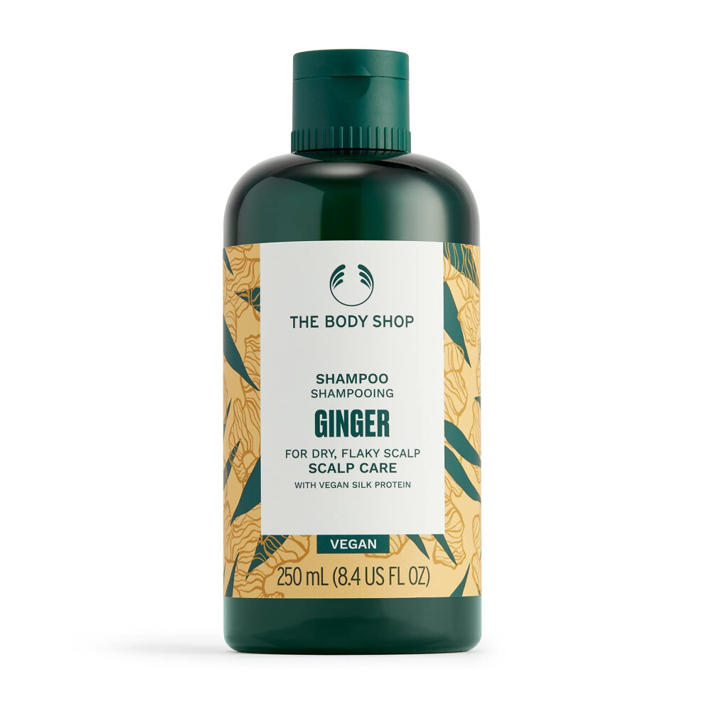 The Body Shop Ginger Scalp Care Shampoo - For Dry  Flaky Scalp - With Vegan Silk Protein - 250ml