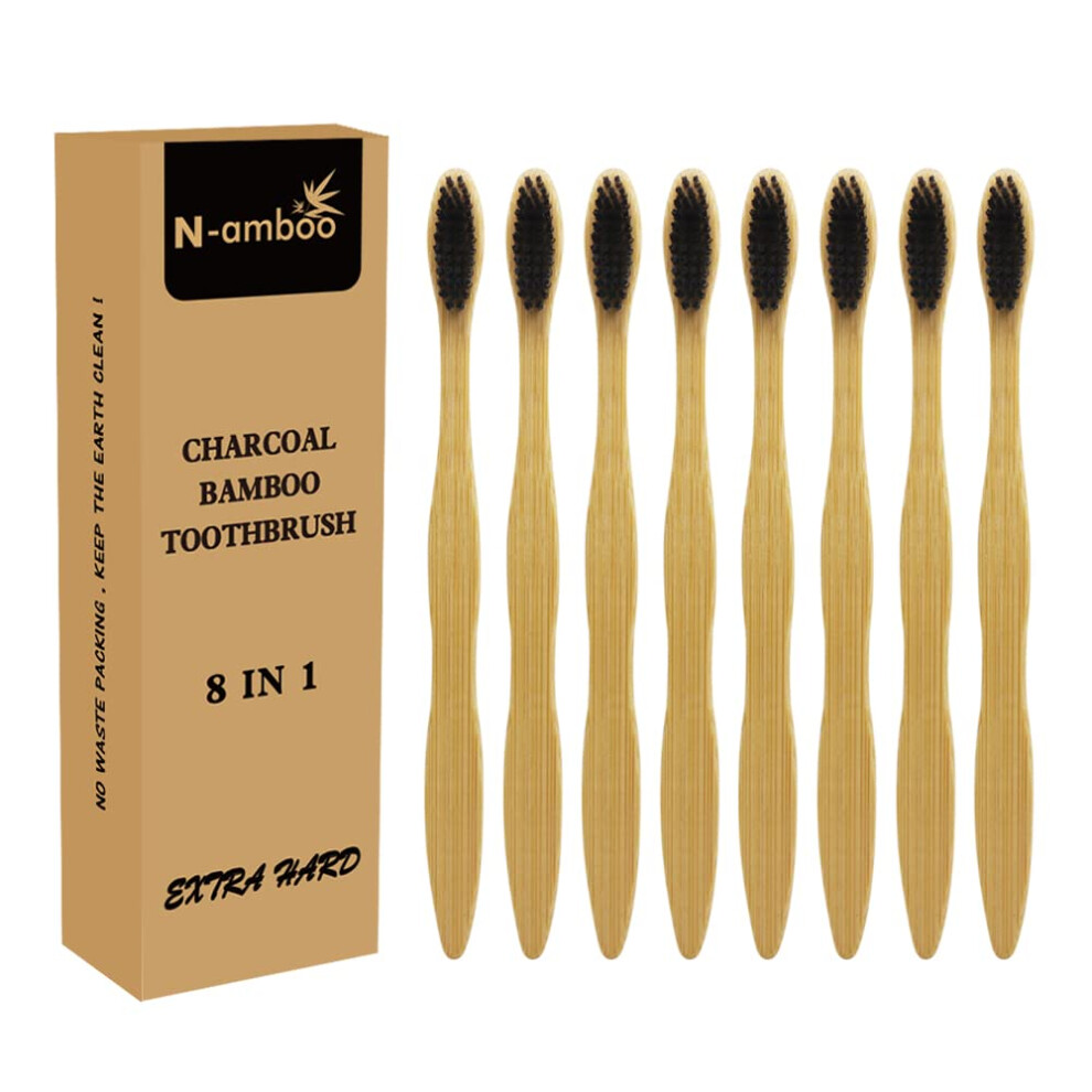 N-amboo Extra Hard Bamoo Toothbrush 8 Pieces of One Pack Firm Bristles Super Hard Toothbrush-image-OPC-PDTTBCW-NEW
