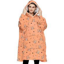 KFUBUO Wearable Blanket Hoodie for Adults Sherpa All Patterns Dog Oversized Sweatshirt Blanket with Pockets Cute Hoodies Gifts for Women