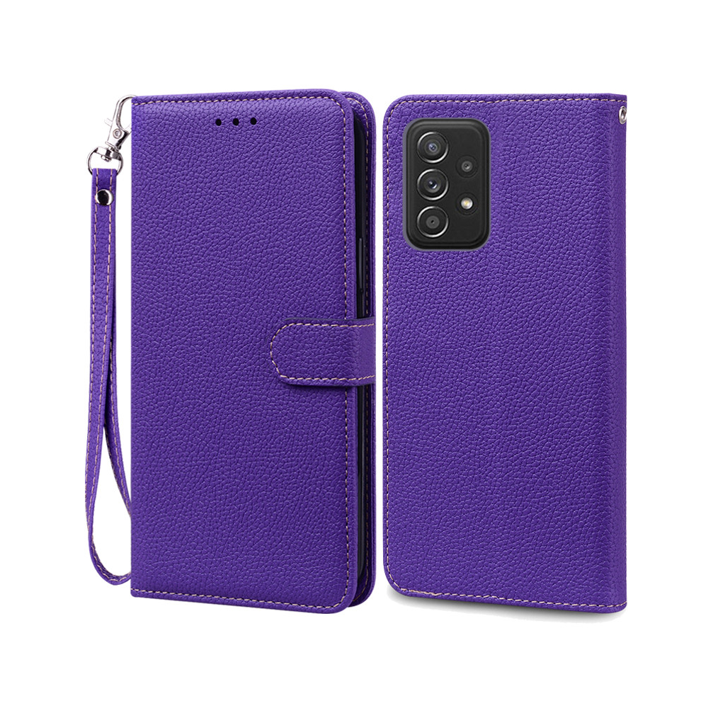 (Dark -Strap, Samsung A52s 5G) A52 A52s Case For Samsung Galaxy A52 Case Leather Purple 931288079238