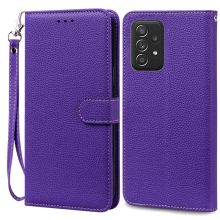 (Dark Purple -Strap, Samsung A52 4G 5G) A52 A52S Case For Samsung Galaxy A52 Case Leather