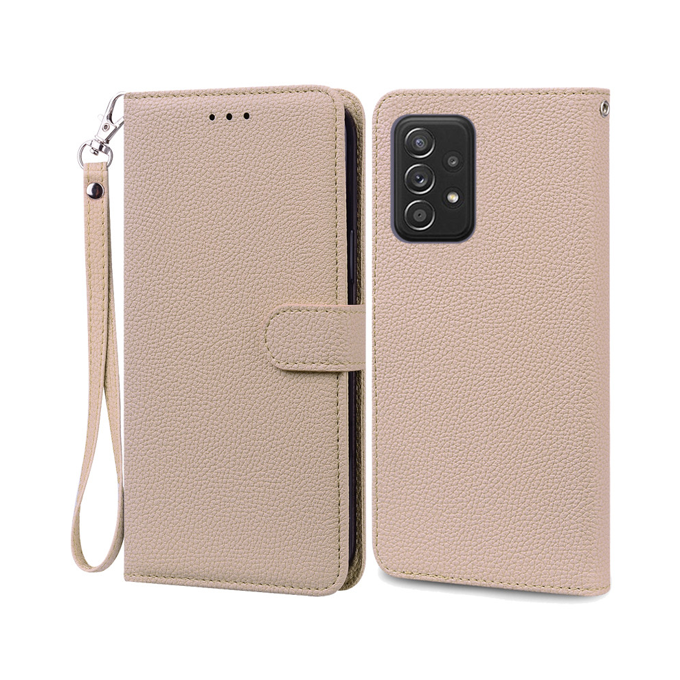 (Beige -Strap, Samsung A52s 5G) A52 A52s Case For Samsung Galaxy A52 Case Leather Cream 931288079276